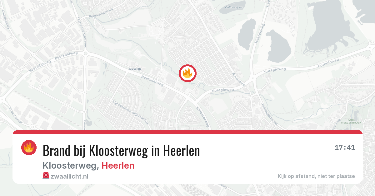 Brand bij Kloosterweg in Heerlen — 23 apr 2026