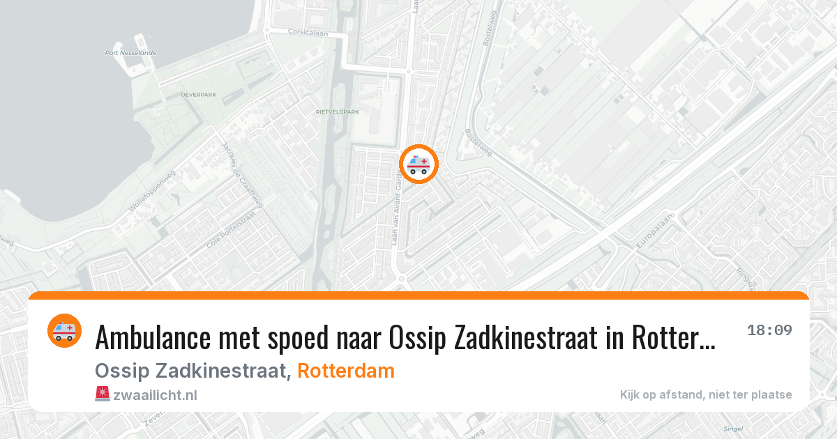 Ambulance met spoed naar Ossip Zadkinestraat in Rotterdam — 24 jun 2026