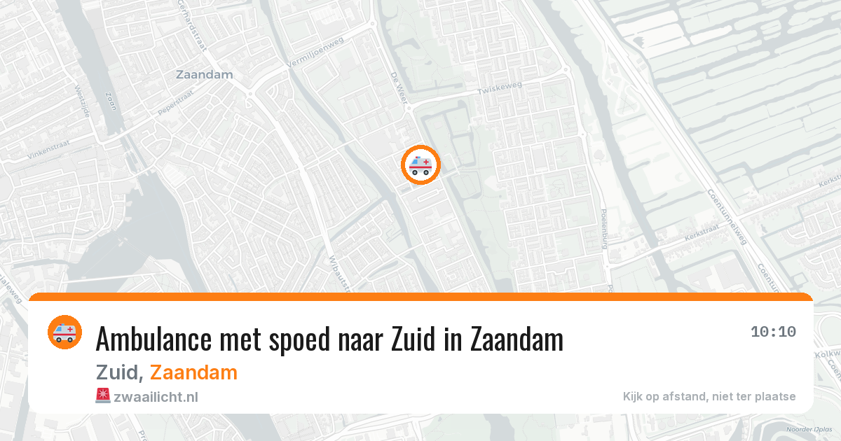 Ambulance met spoed naar Zuid in Zaandam — 10 jul 2026
