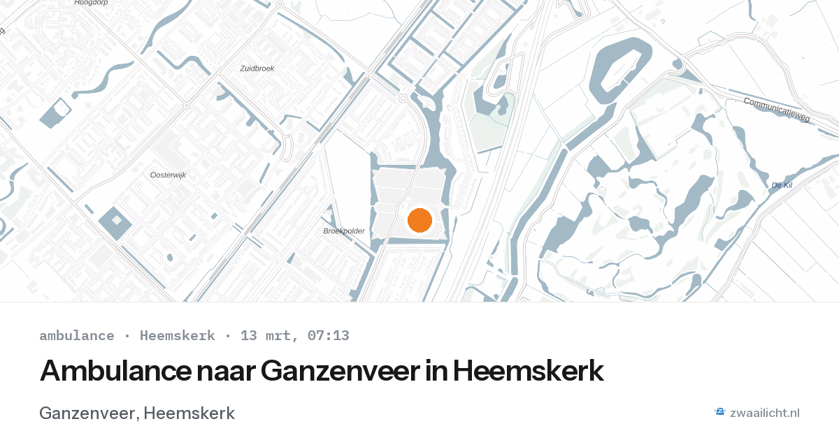 Ambulance naar Ganzenveer in Heemskerk — 13 mrt 2026