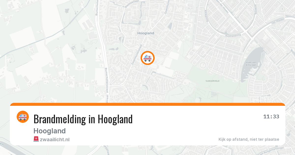 Brandmelding in Hoogland — 15 feb 2026