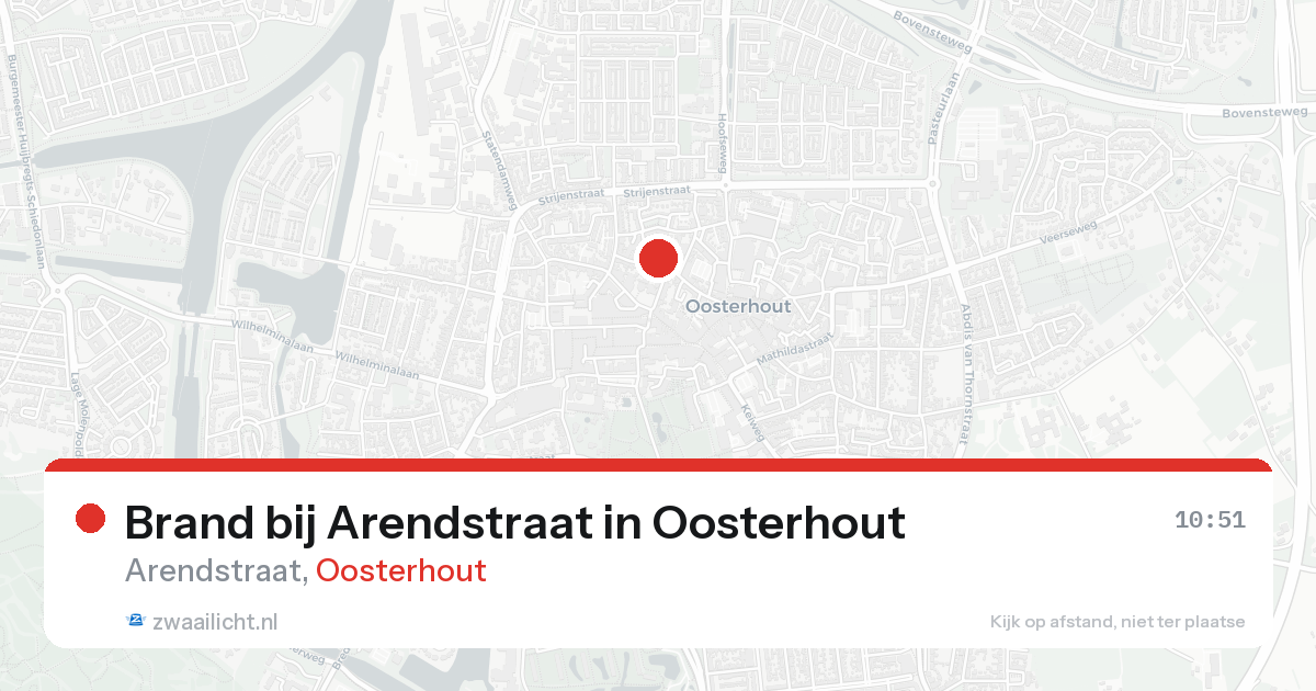 Brand bij Arendstraat in Oosterhout — 24 aug 2026