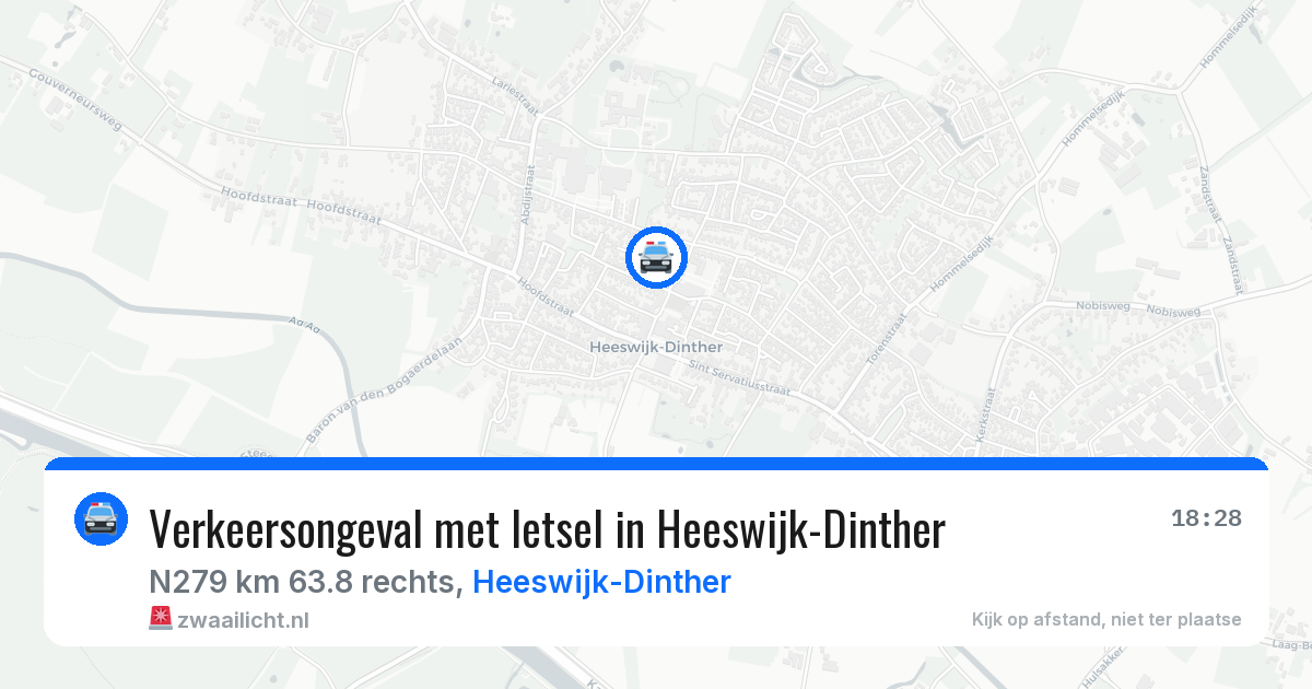 Verkeersongeval met letsel in Heeswijk-Dinther — 12 jun 2026