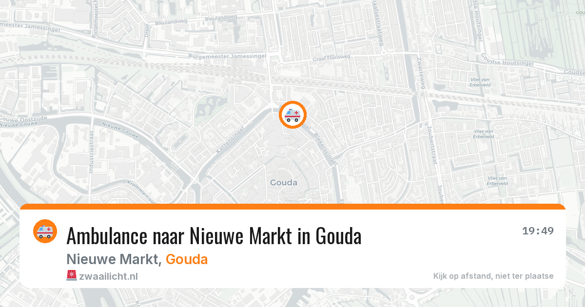 Ambulance naar Nieuwe Markt in Gouda — 3 aug 2026