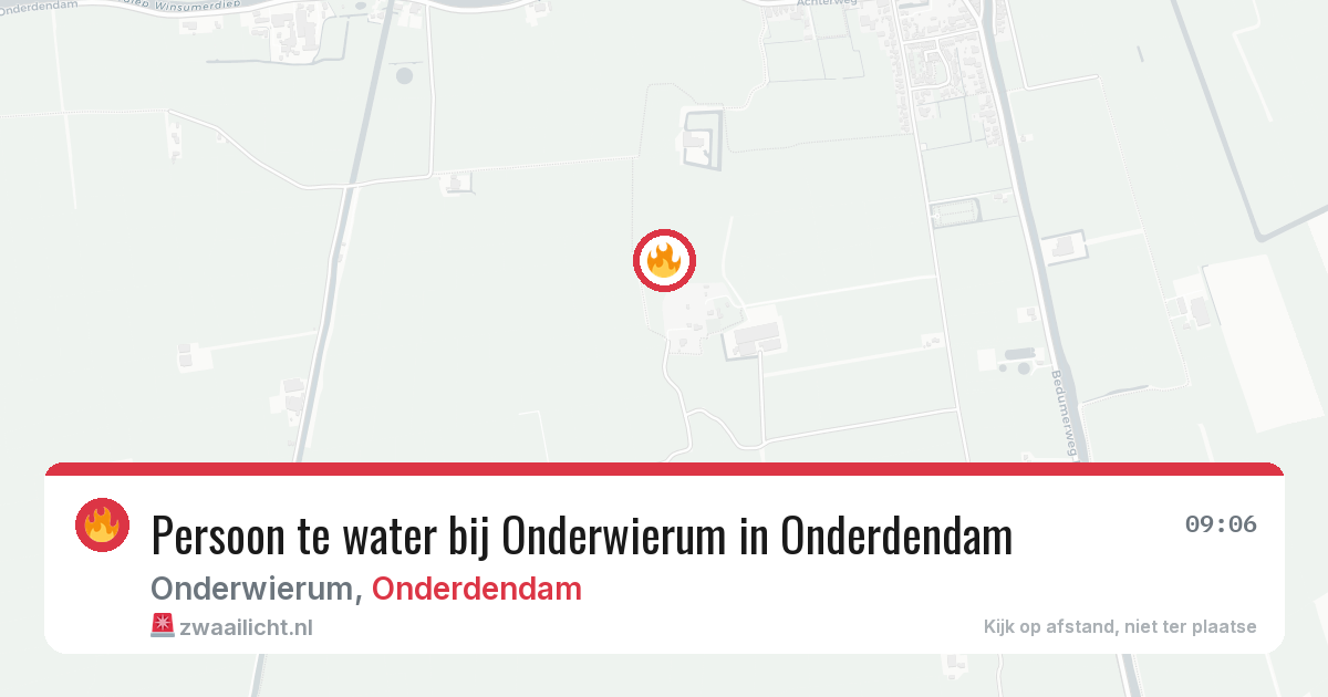 Persoon te water bij Onderwierum in Onderdendam — 28 jun 2026