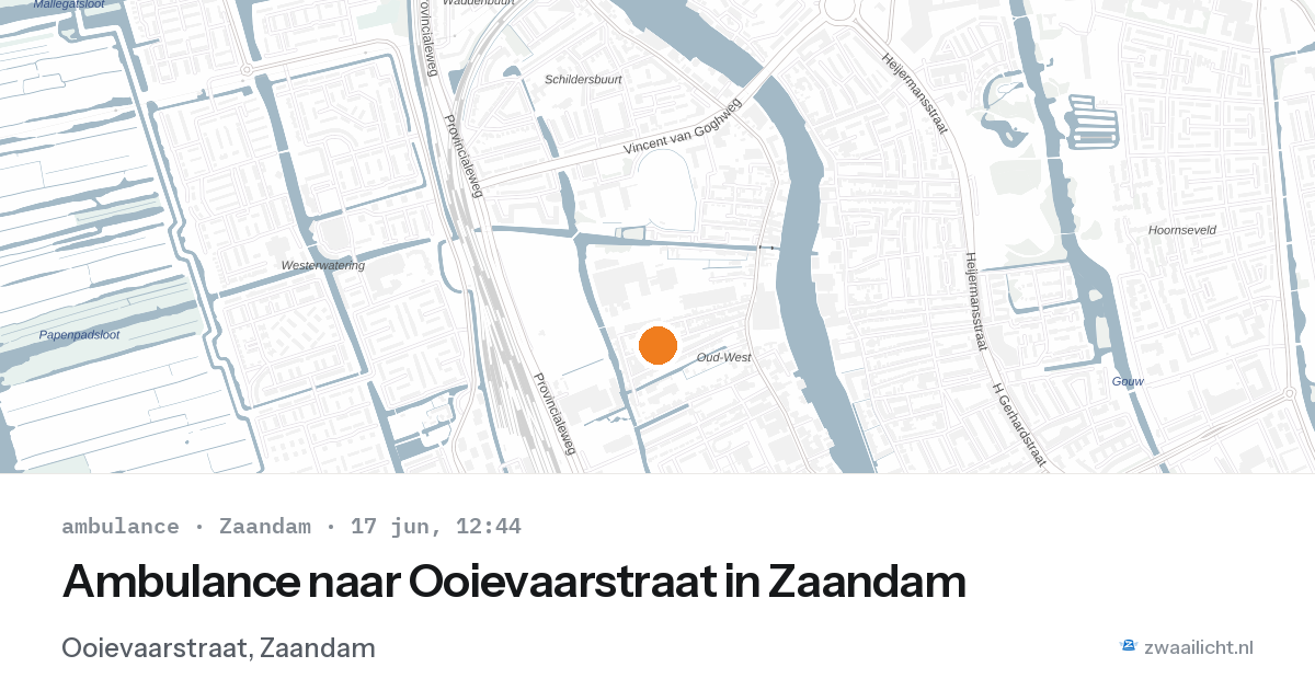 Ambulance naar Ooievaarstraat in Zaandam — 17 jun 2026