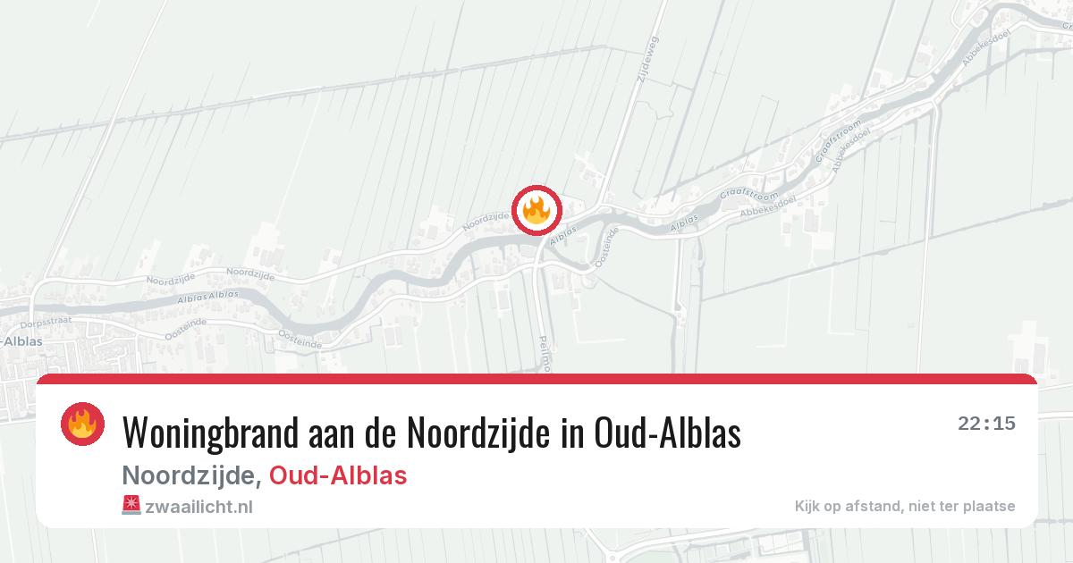Woningbrand aan de Noordzijde in Oud-Alblas — 27 jun 2026