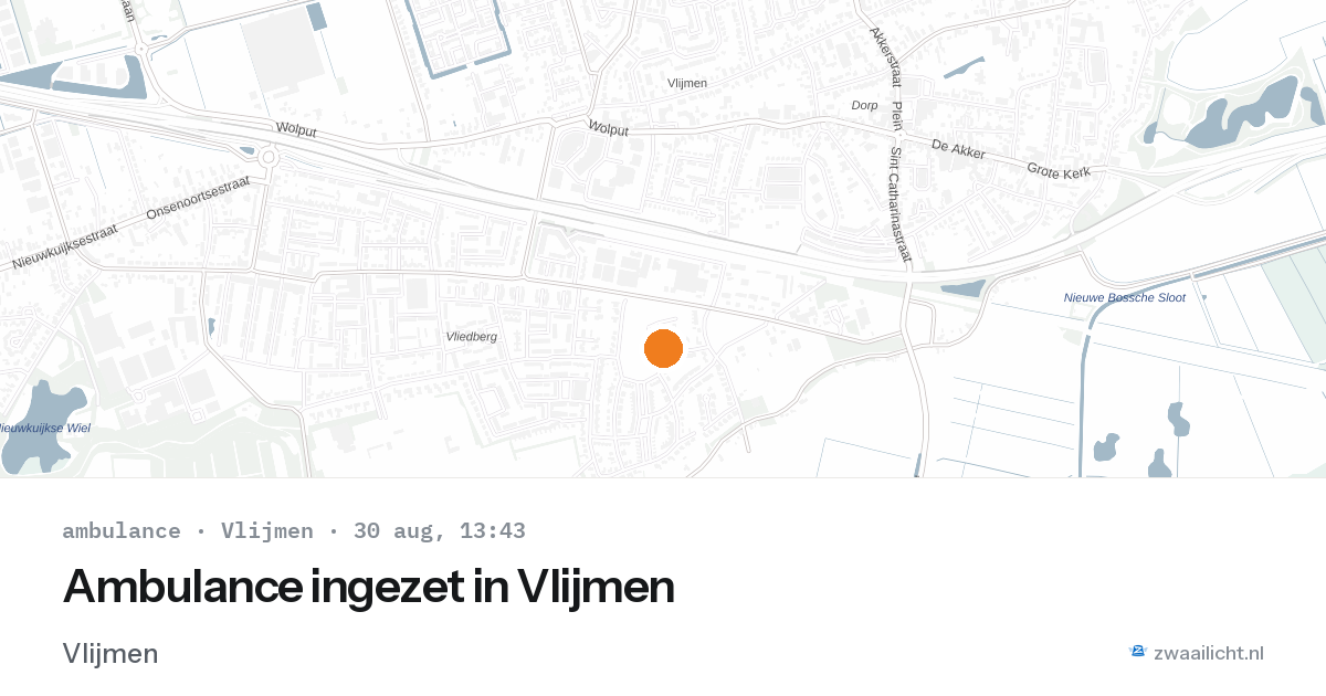 Ambulance ingezet in Vlijmen — 30 aug 2026