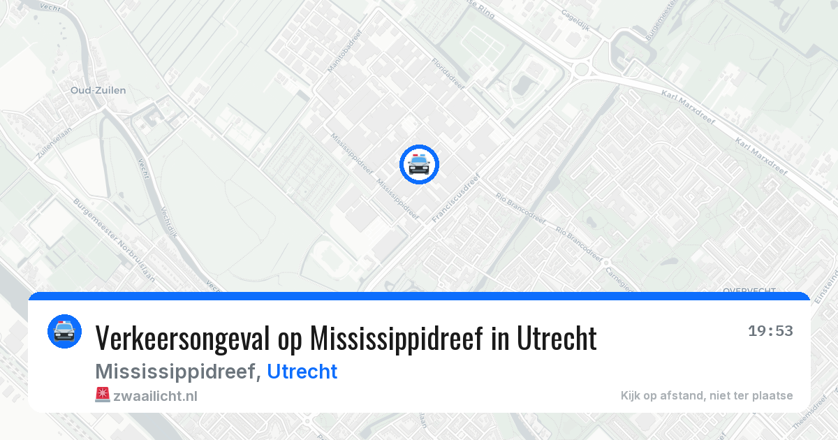 Verkeersongeval op Mississippidreef in Utrecht — 20 jul 2026