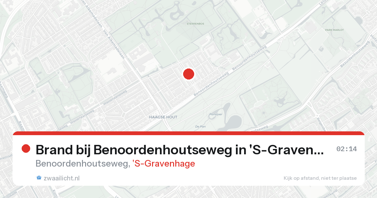 Brand bij Benoordenhoutseweg in 'S-Gravenhage — 24 aug 2026
