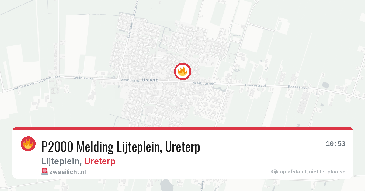 P2000 Melding Lijteplein, Ureterp — 10 aug 2026