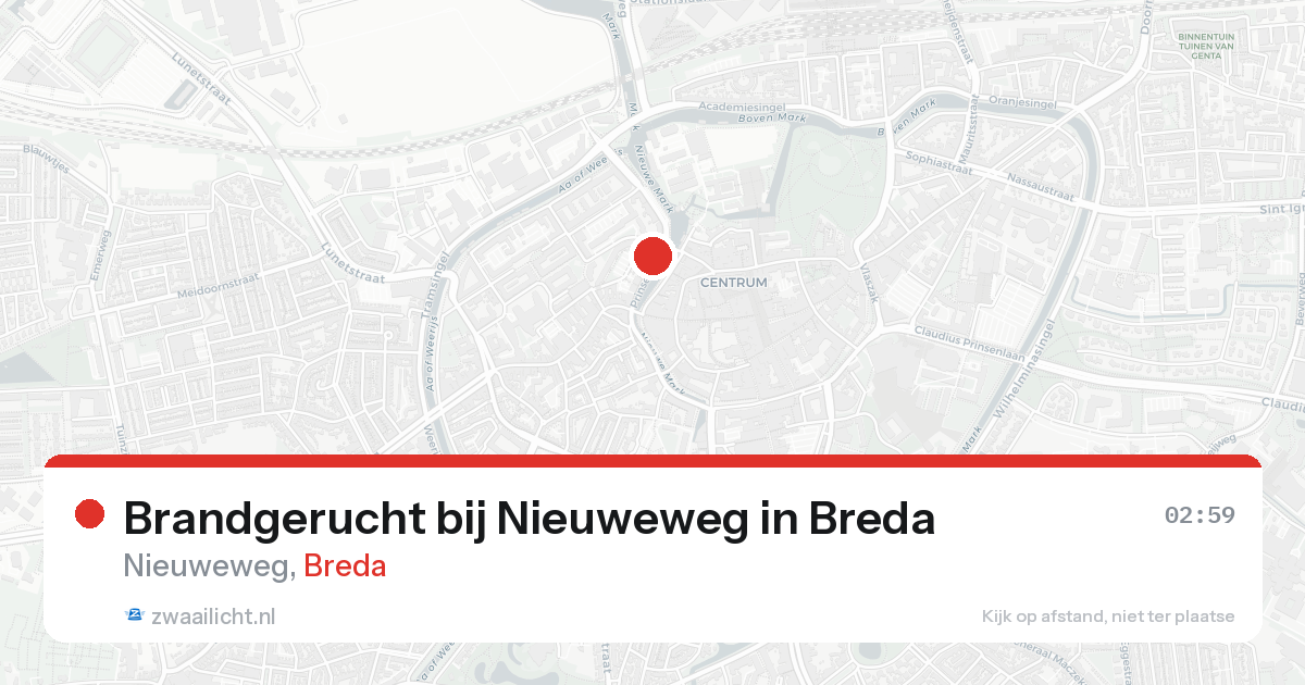 Brandgerucht bij Nieuweweg in Breda — 22 aug 2026