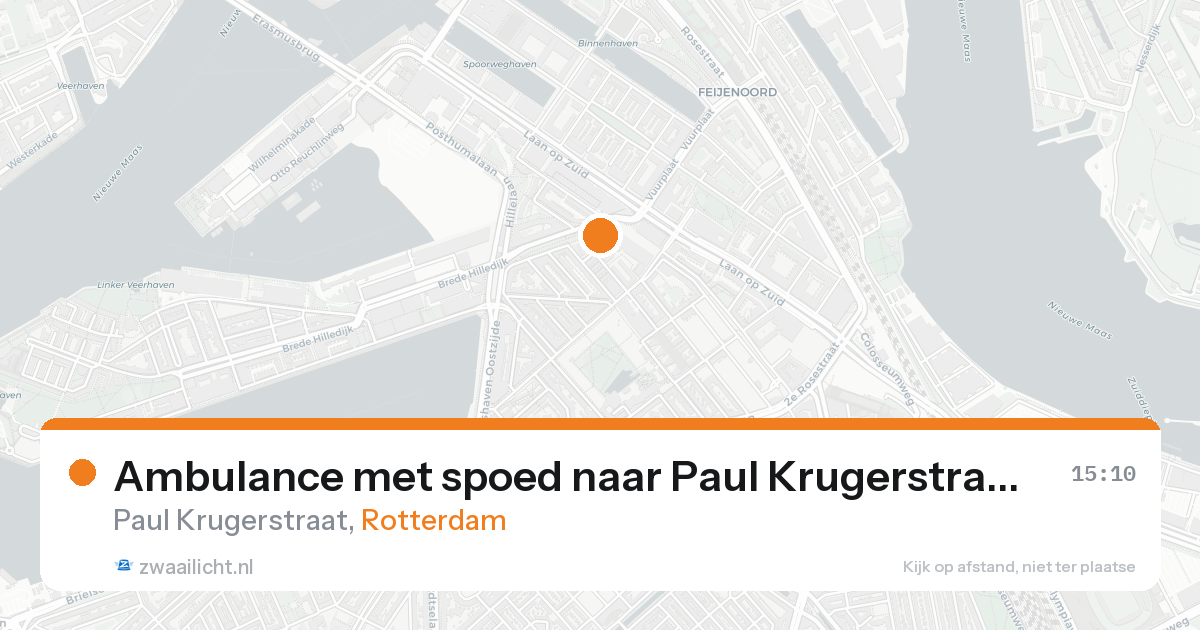 Ambulance met spoed naar Paul Krugerstraat in Rotterdam — 18 aug 2026