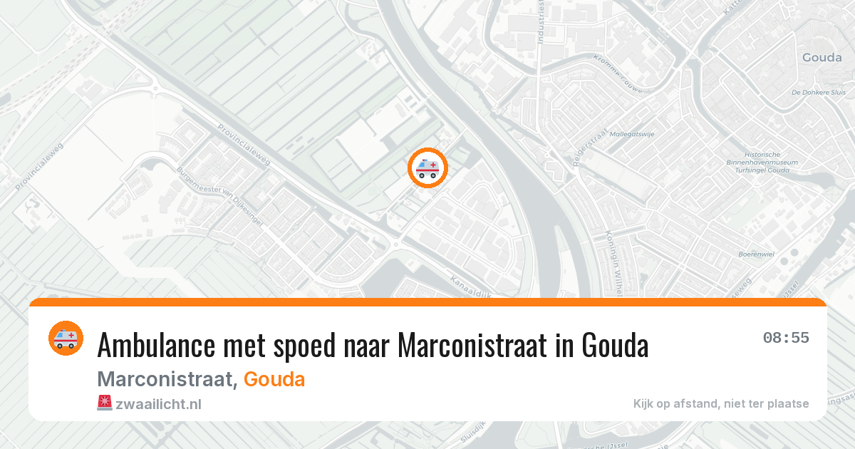 Ambulance met spoed naar Marconistraat in Gouda — 13 jul 2026