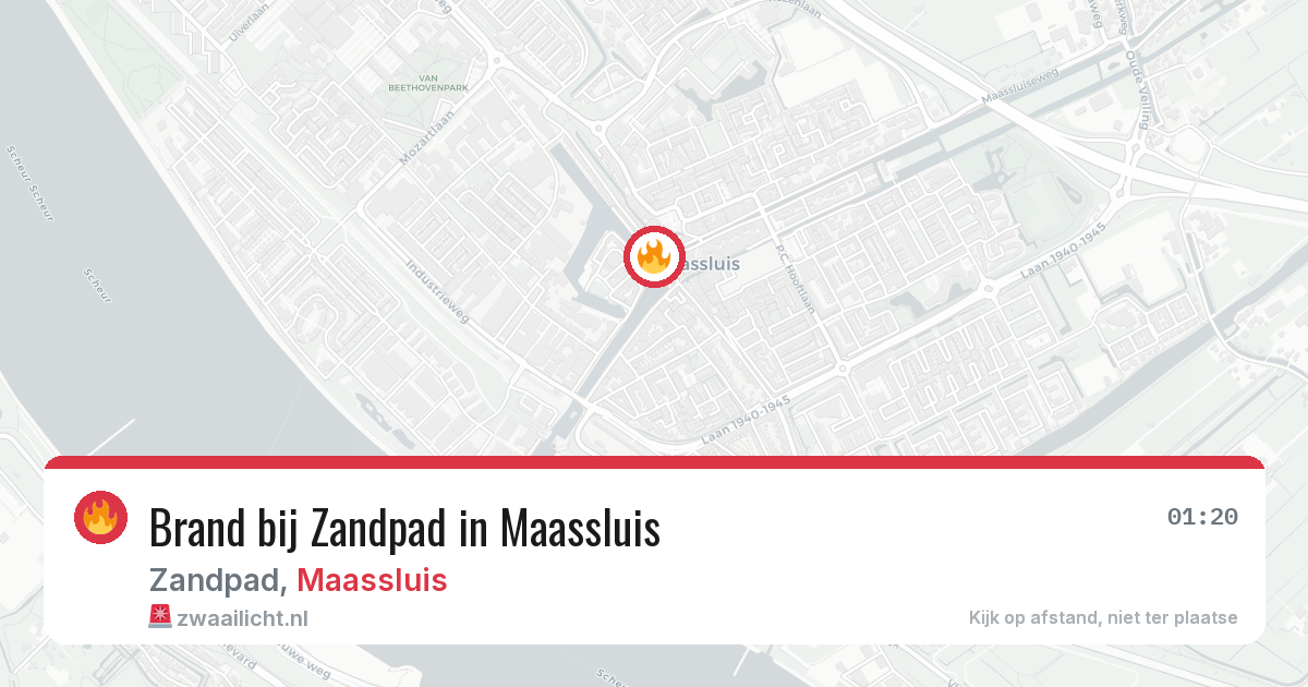 Brand bij Zandpad in Maassluis — 4 aug 2026