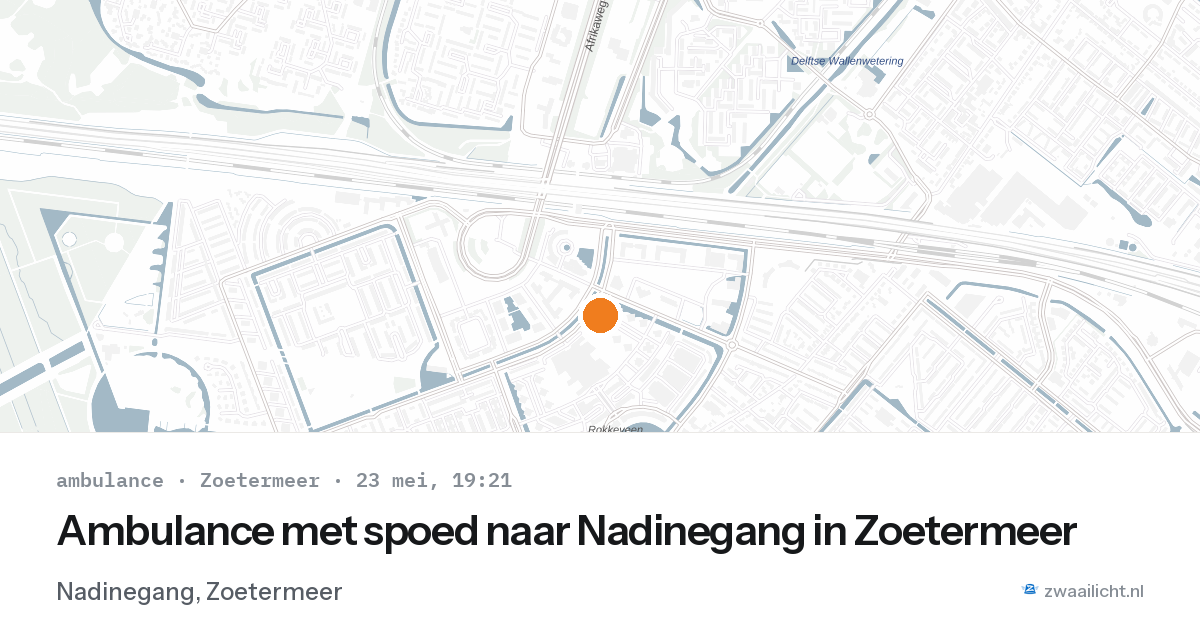 Ambulance met spoed naar Nadinegang in Zoetermeer — 23 mei 2026