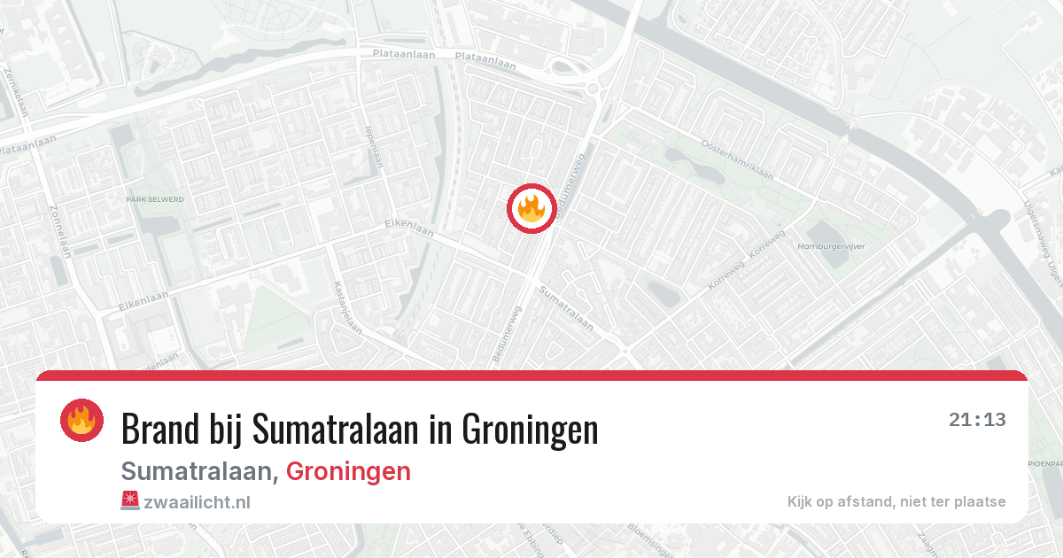Brand bij Sumatralaan in Groningen — 15 jul 2026