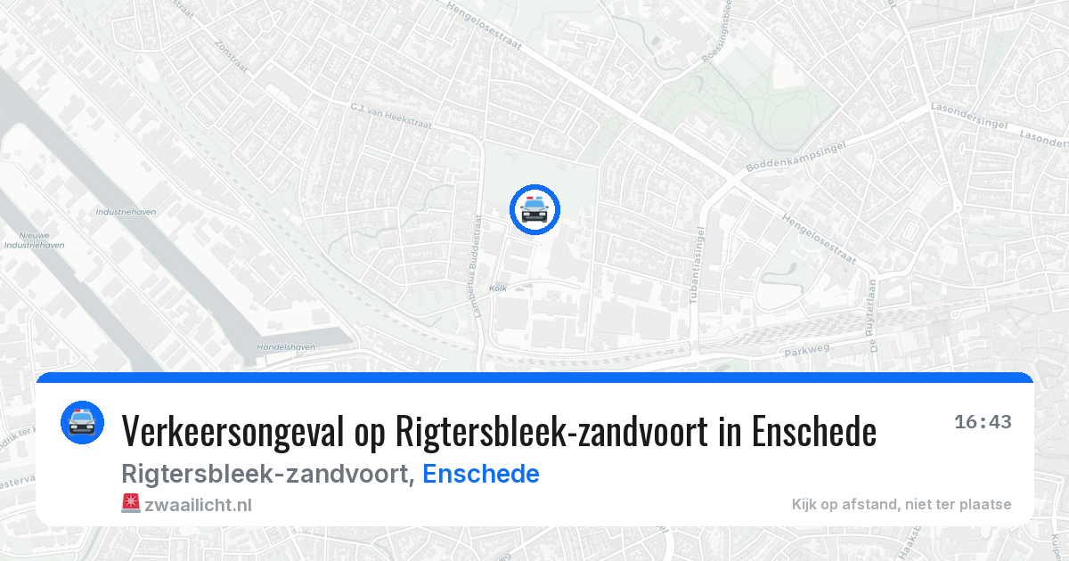 Verkeersongeval op Rigtersbleek-zandvoort in Enschede — 6 aug 2026