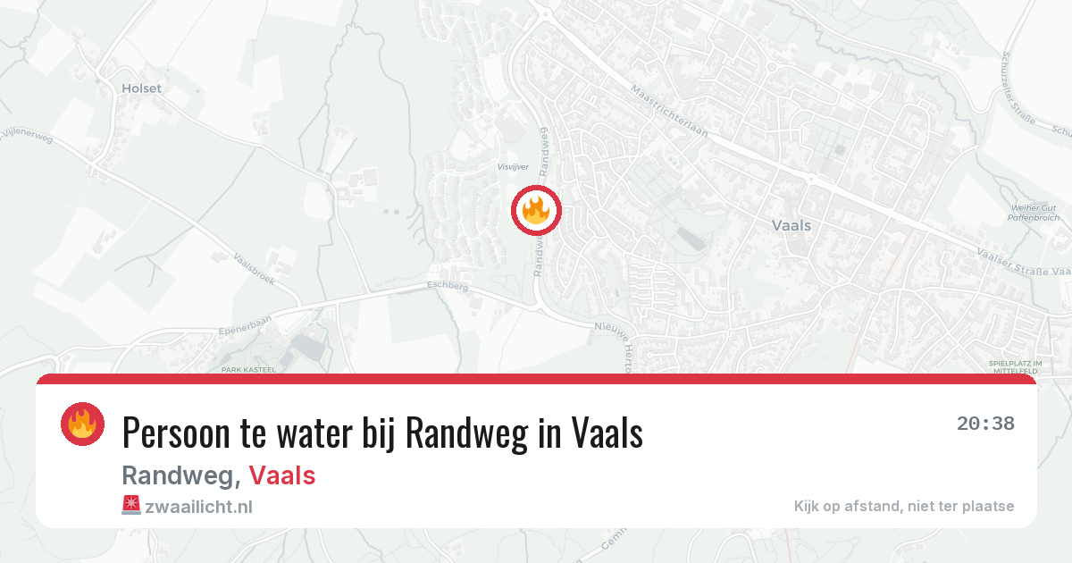 Persoon te water bij Randweg in Vaals — 30 jul 2026
