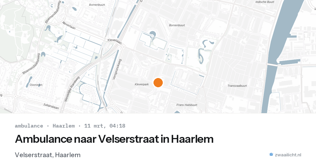 Ambulance naar Velserstraat in Haarlem — 11 mrt 2026