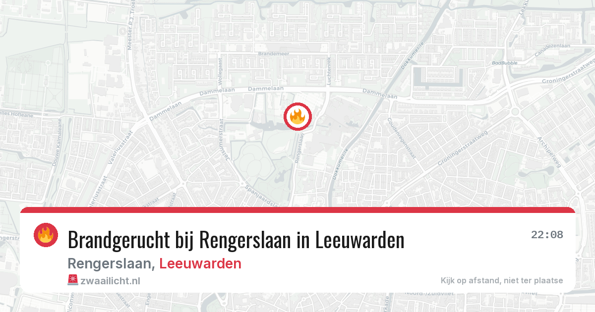 Brandgerucht bij Rengerslaan in Leeuwarden — 25 jul 2026