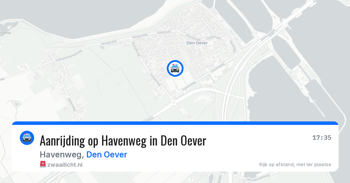 Aanrijding op Havenweg in Den Oever — 31 mei 2026