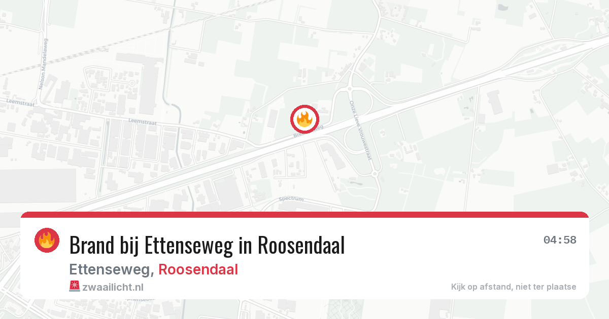 Brand bij Ettenseweg in Roosendaal — 20 mei 2026