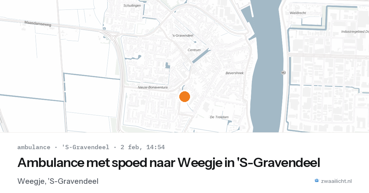 Ambulance met spoed naar Weegje in 'S-Gravendeel — 2 feb 2026