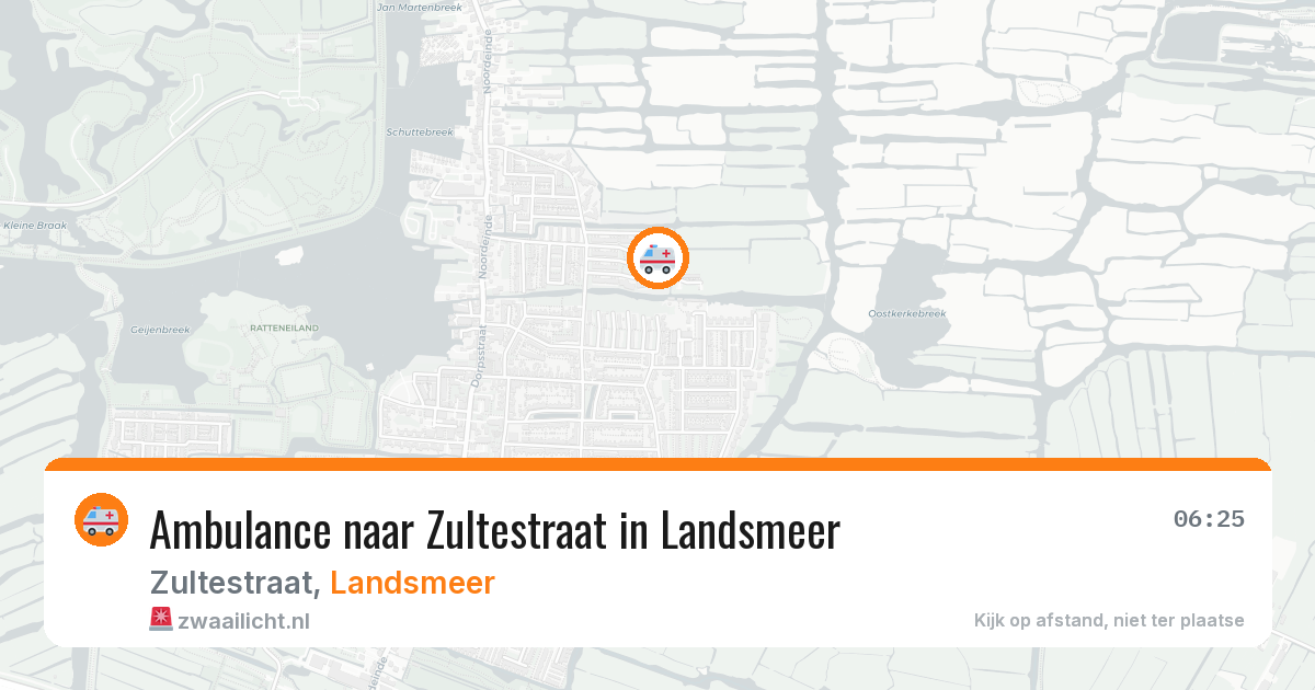 Ambulance naar Zultestraat in Landsmeer — 8 aug 2026