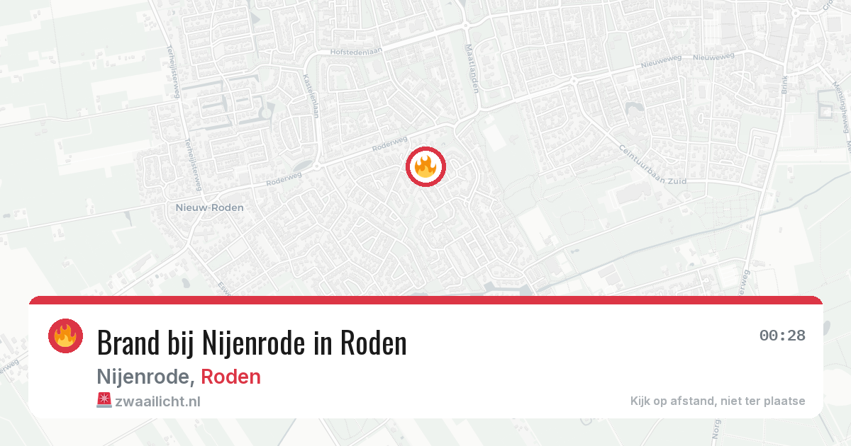 Brand bij Nijenrode in Roden — 27 jul 2026