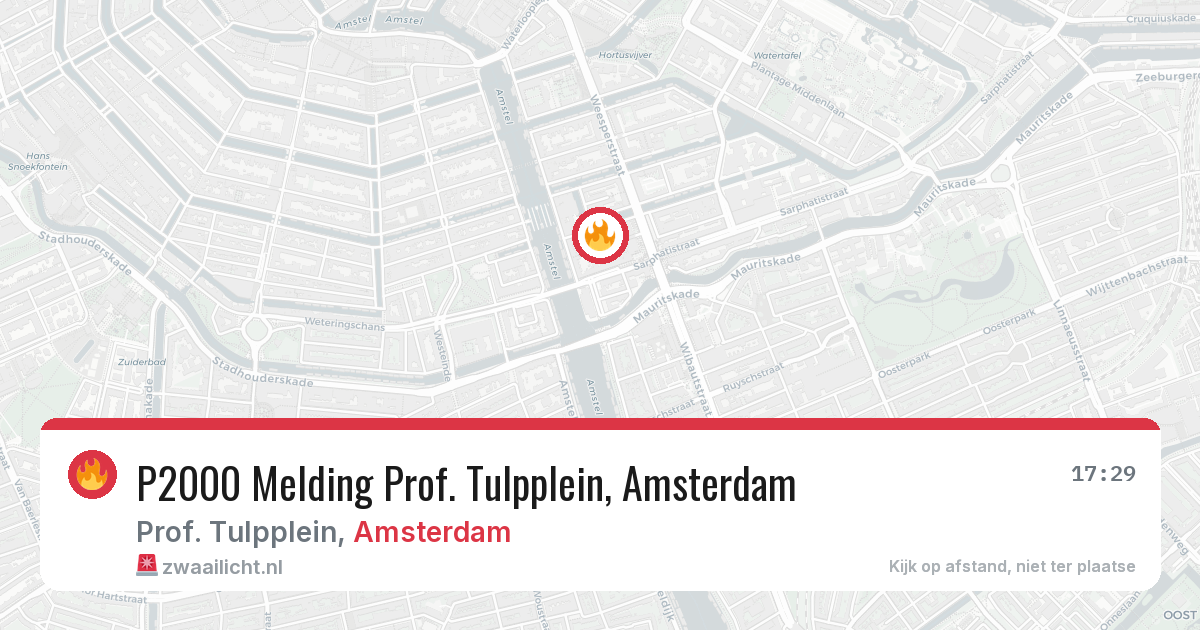 P2000 Melding Prof. Tulpplein, Amsterdam — 8 feb 2026