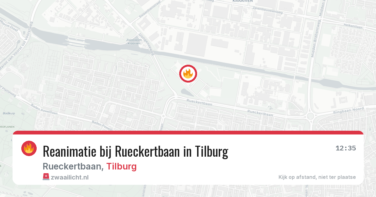 Reanimatie bij Rueckertbaan in Tilburg — 23 jun 2026