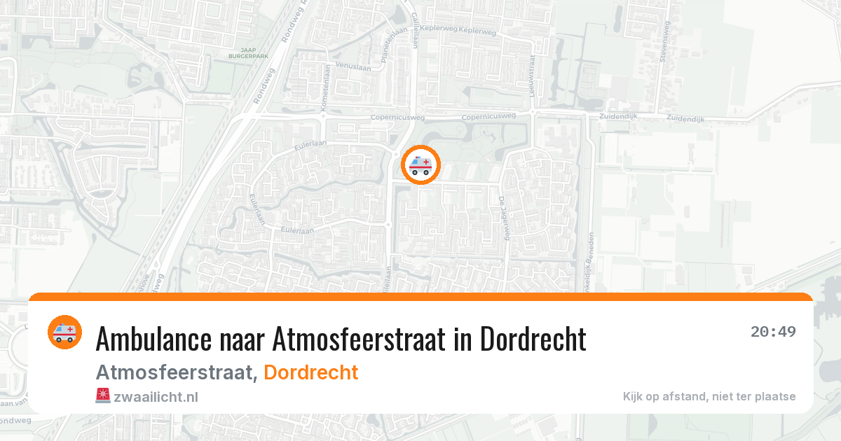 Ambulance naar Atmosfeerstraat in Dordrecht — 1 aug 2026
