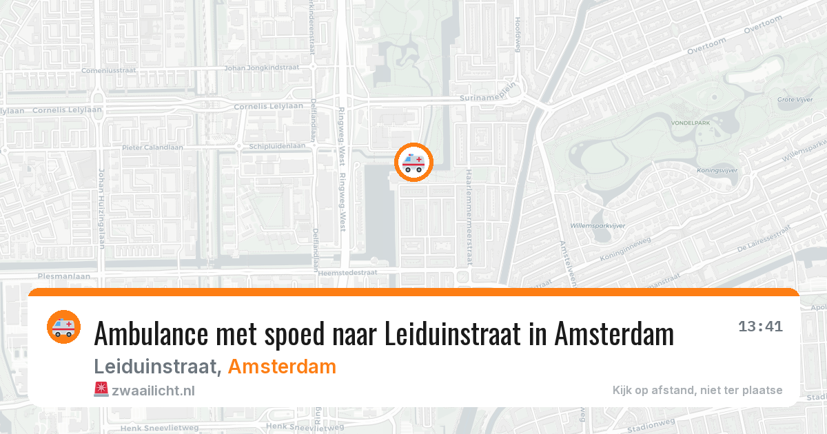 Ambulance met spoed naar Leiduinstraat in Amsterdam — 26 jun 2026