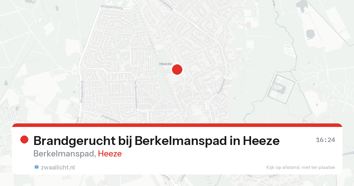 Brandgerucht bij Berkelmanspad in Heeze — 17 aug 2026