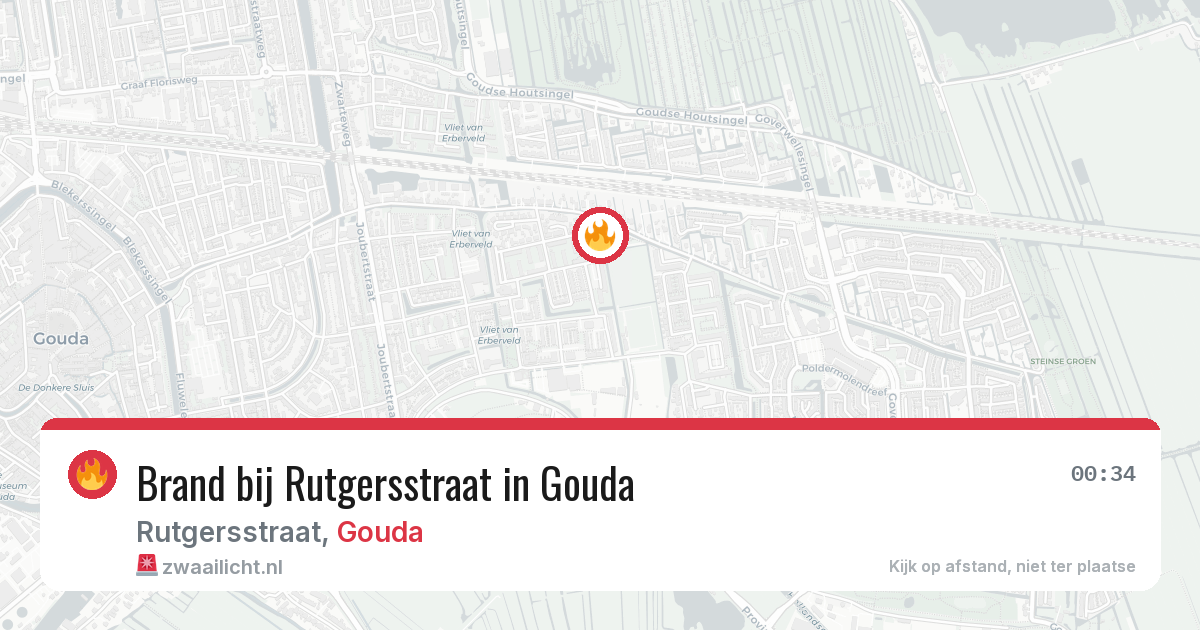 Brand bij Rutgersstraat in Gouda — 25 mei 2026