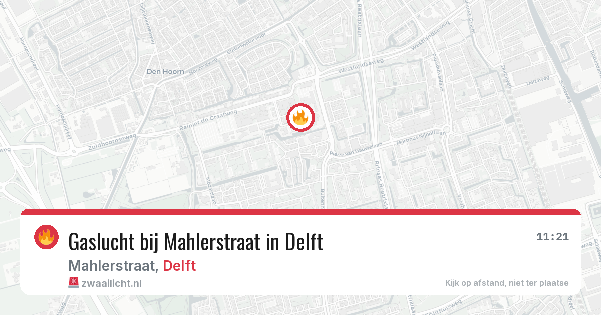 Gaslucht bij Mahlerstraat in Delft — 4 jun 2026