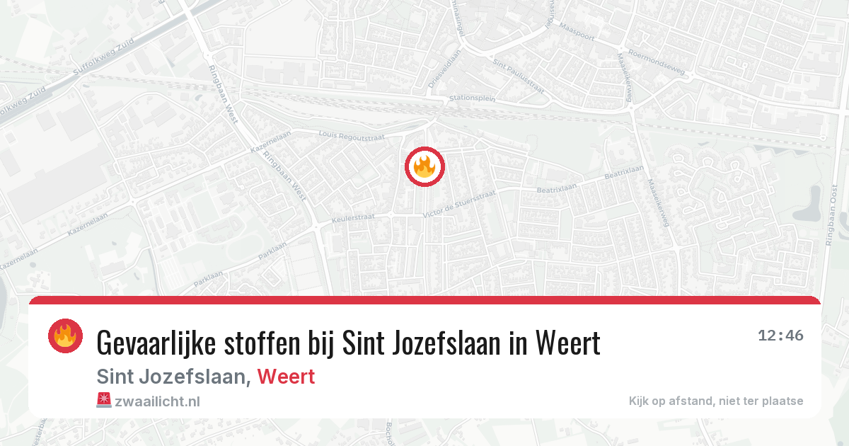 Gevaarlijke stoffen bij Sint Jozefslaan in Weert — 25 mei 2026