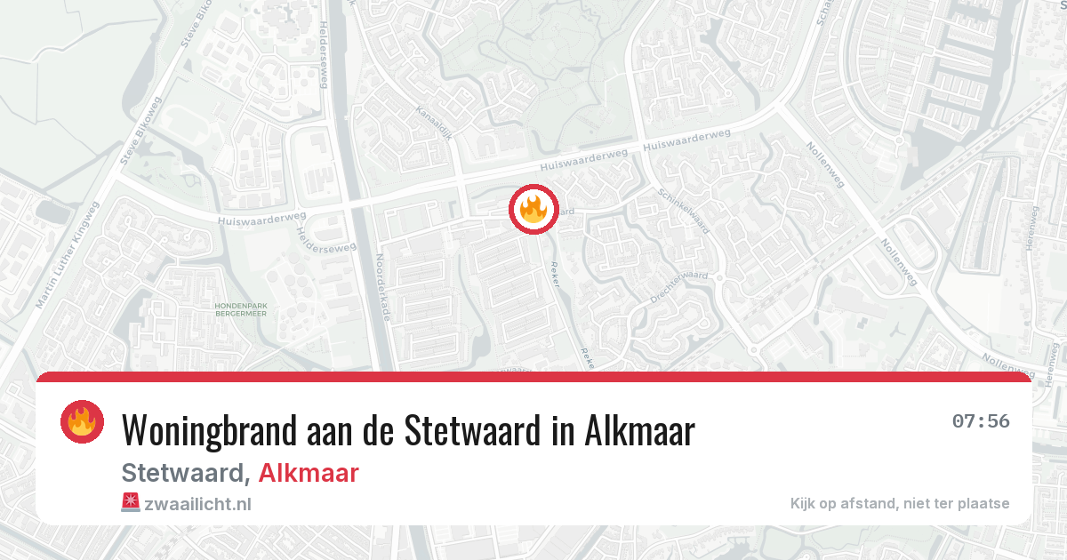 Woningbrand aan de Stetwaard in Alkmaar — 15 feb 2026