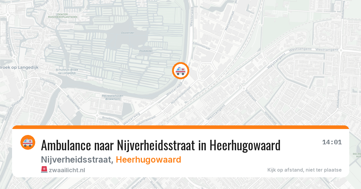 Ambulance naar Nijverheidsstraat in Heerhugowaard — 26 apr 2026