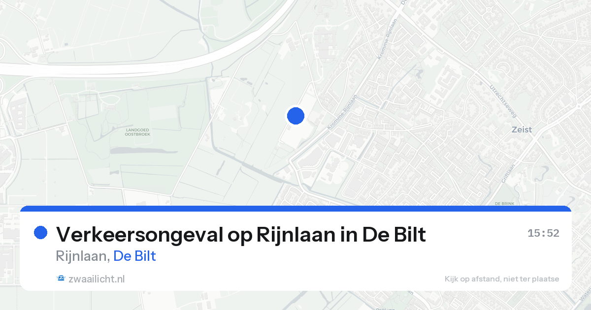 Verkeersongeval op Rijnlaan in De Bilt — 23 aug 2026