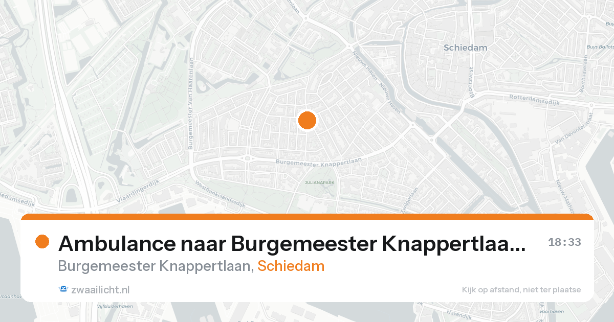 Ambulance naar Burgemeester Knappertlaan in Schiedam — 24 aug 2026