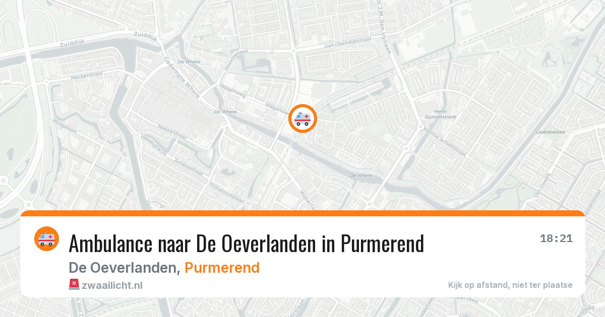 Ambulance naar De Oeverlanden in Purmerend — 2 jun 2026