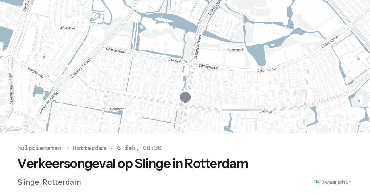 Verkeersongeval op Slinge in Rotterdam — 6 feb 2026