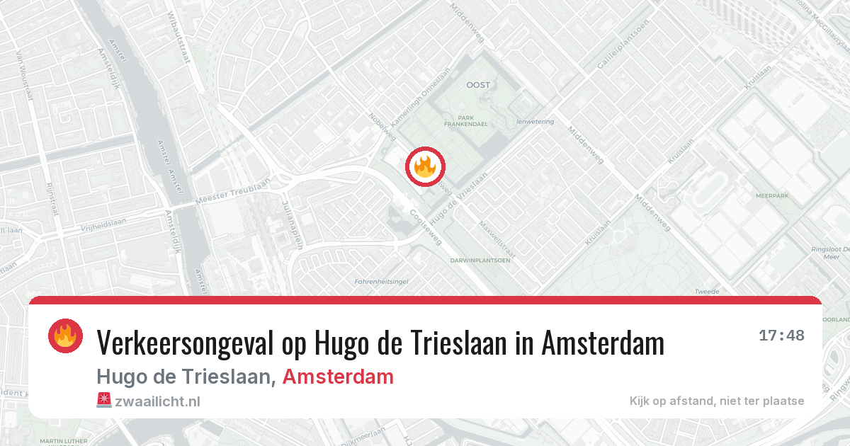 Verkeersongeval op Hugo de Trieslaan in Amsterdam — 12 jun 2026