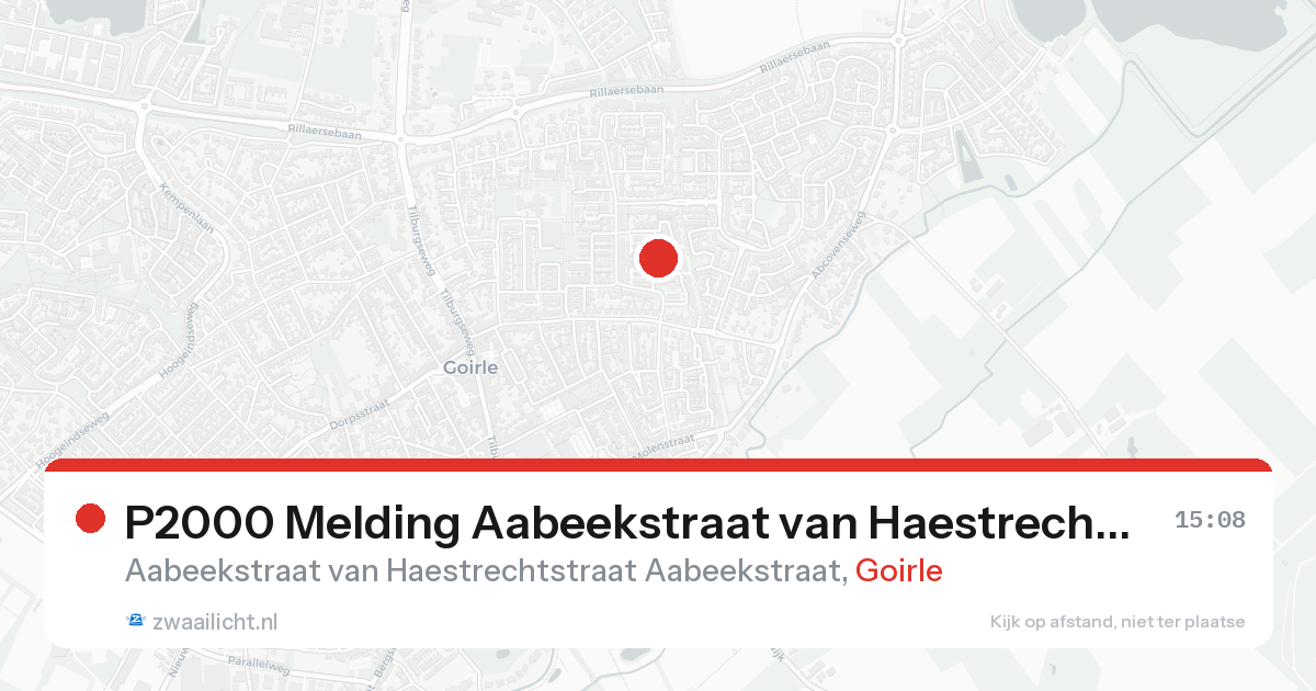 P2000 Melding Aabeekstraat van Haestrechtstraat Aabeekstraat, Goirle — 7 feb 2026