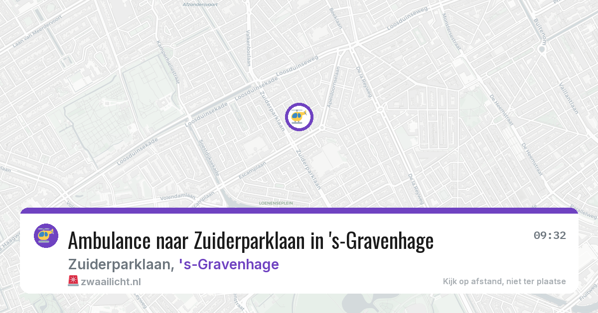 Ambulance naar Zuiderparklaan in 's-Gravenhage — 9 jun 2026