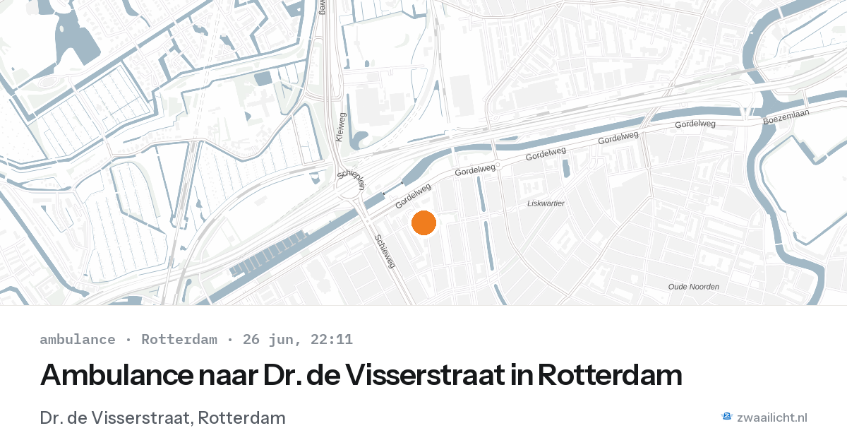 Ambulance naar Dr. de Visserstraat in Rotterdam — 26 jun 2026