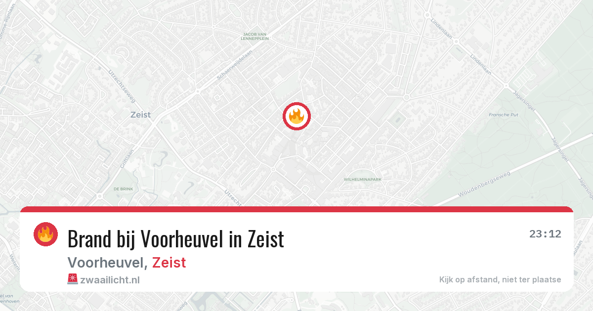 Brand bij Voorheuvel in Zeist — 19 jun 2026