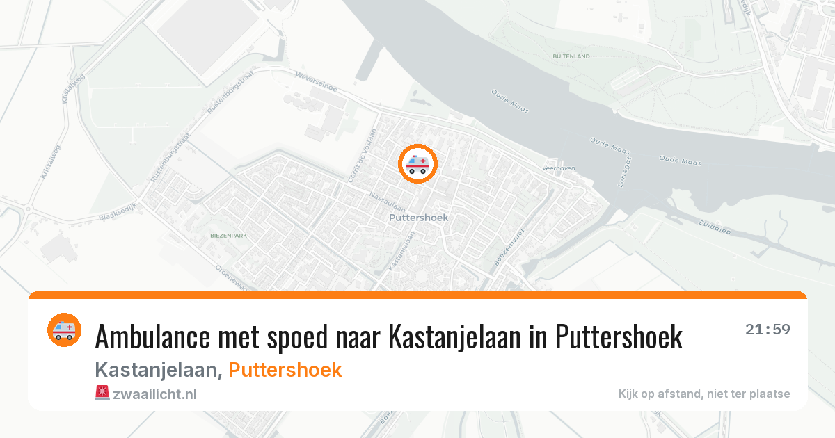 Ambulance met spoed naar Kastanjelaan in Puttershoek — 25 jan 2026